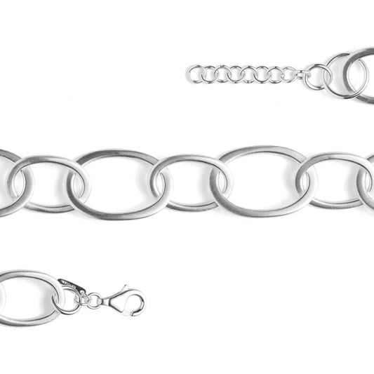 Sterling sølv armbånd mat, 17cm + 3cm - Urma.dk