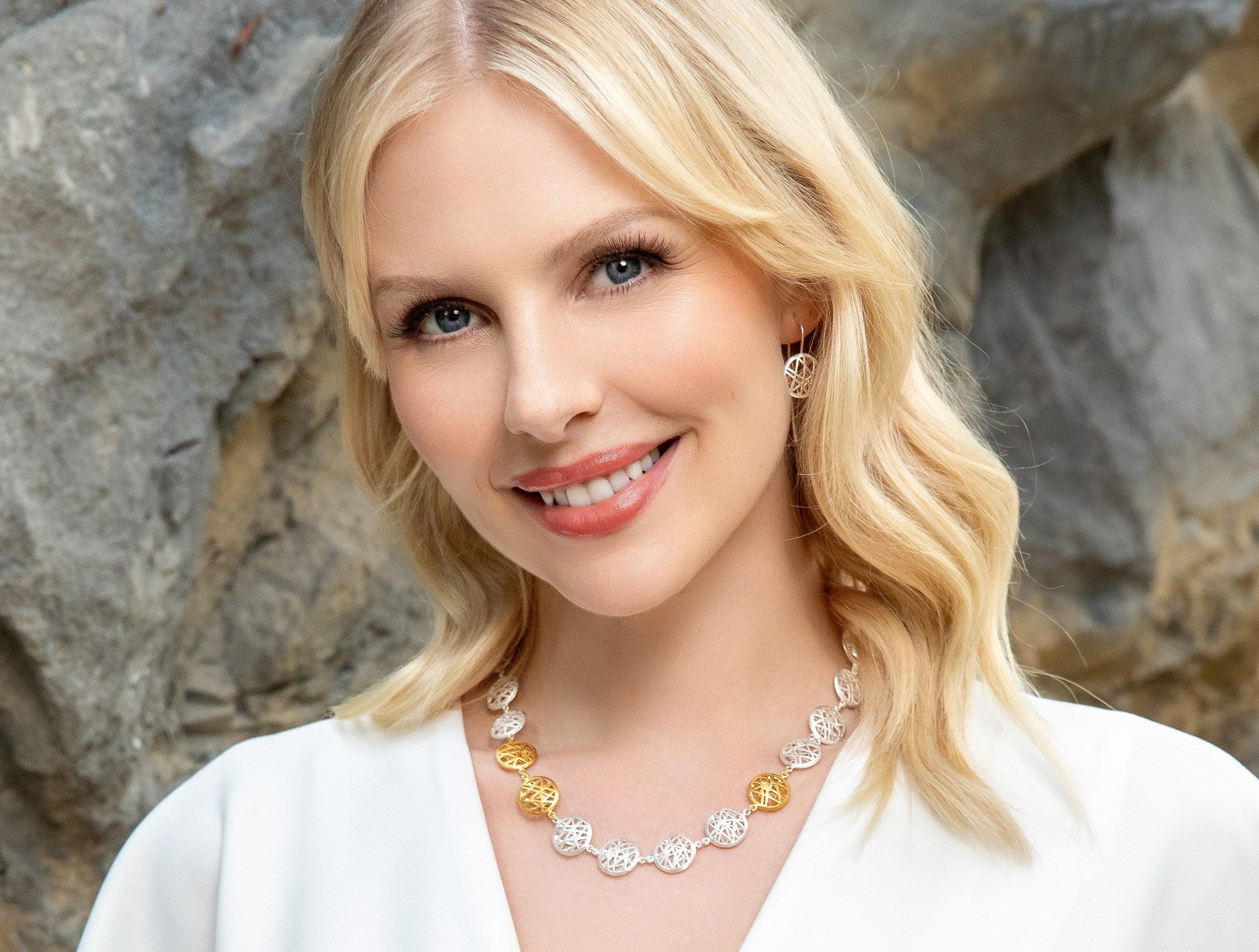 Sterling sølv collier "50 Years" delvis fg, børstet 43+3cm - Urma.dk