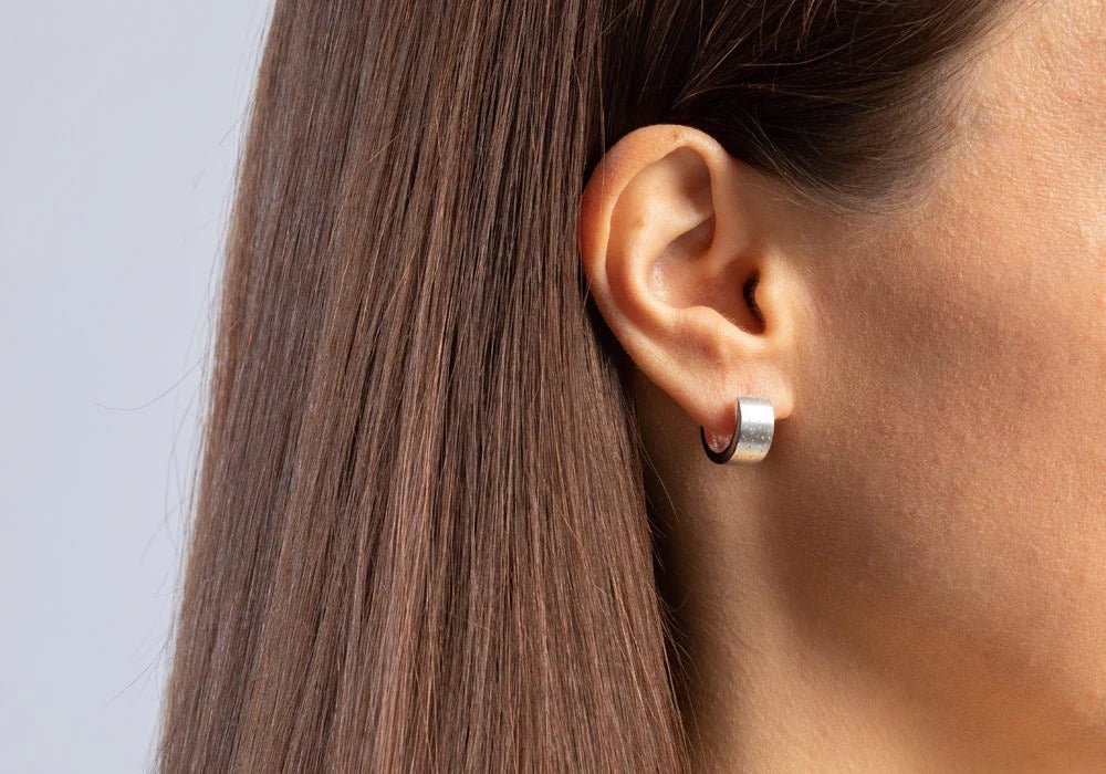 Sterling sølv creol dia./mat finish - Urma.dk