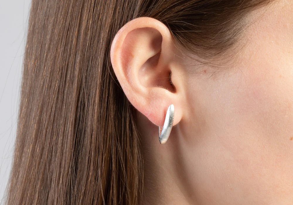 Sterling sølv creol dia./mat finish - Urma.dk