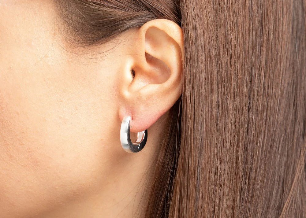 Sterling sølv creol mat/blank - Urma.dk