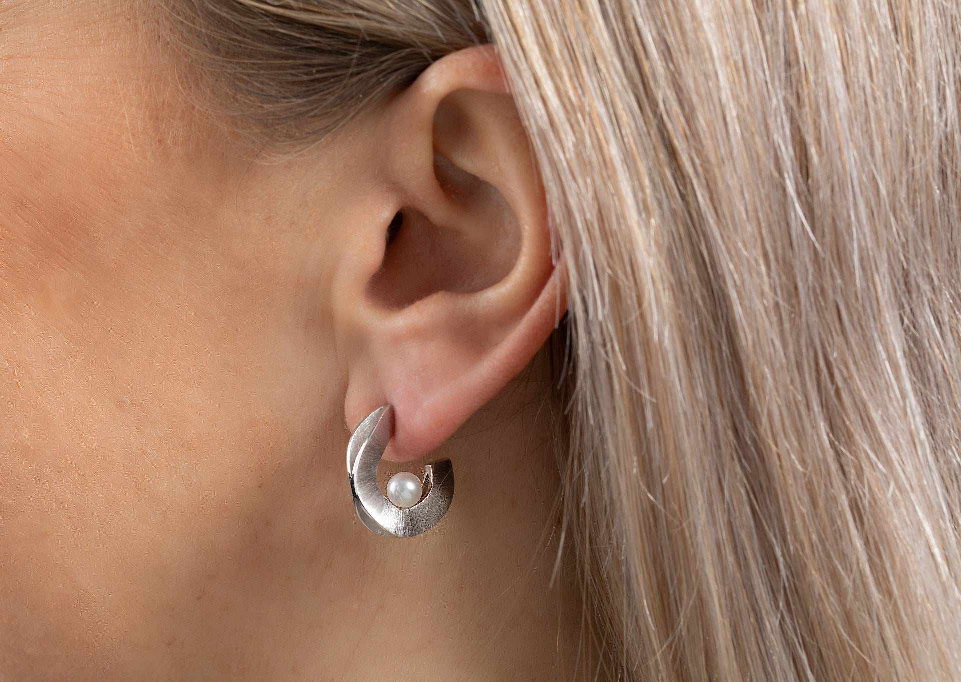 Sterling sølv creol, rho. mat., kulturperler hvid 2.12ct - Urma.dk