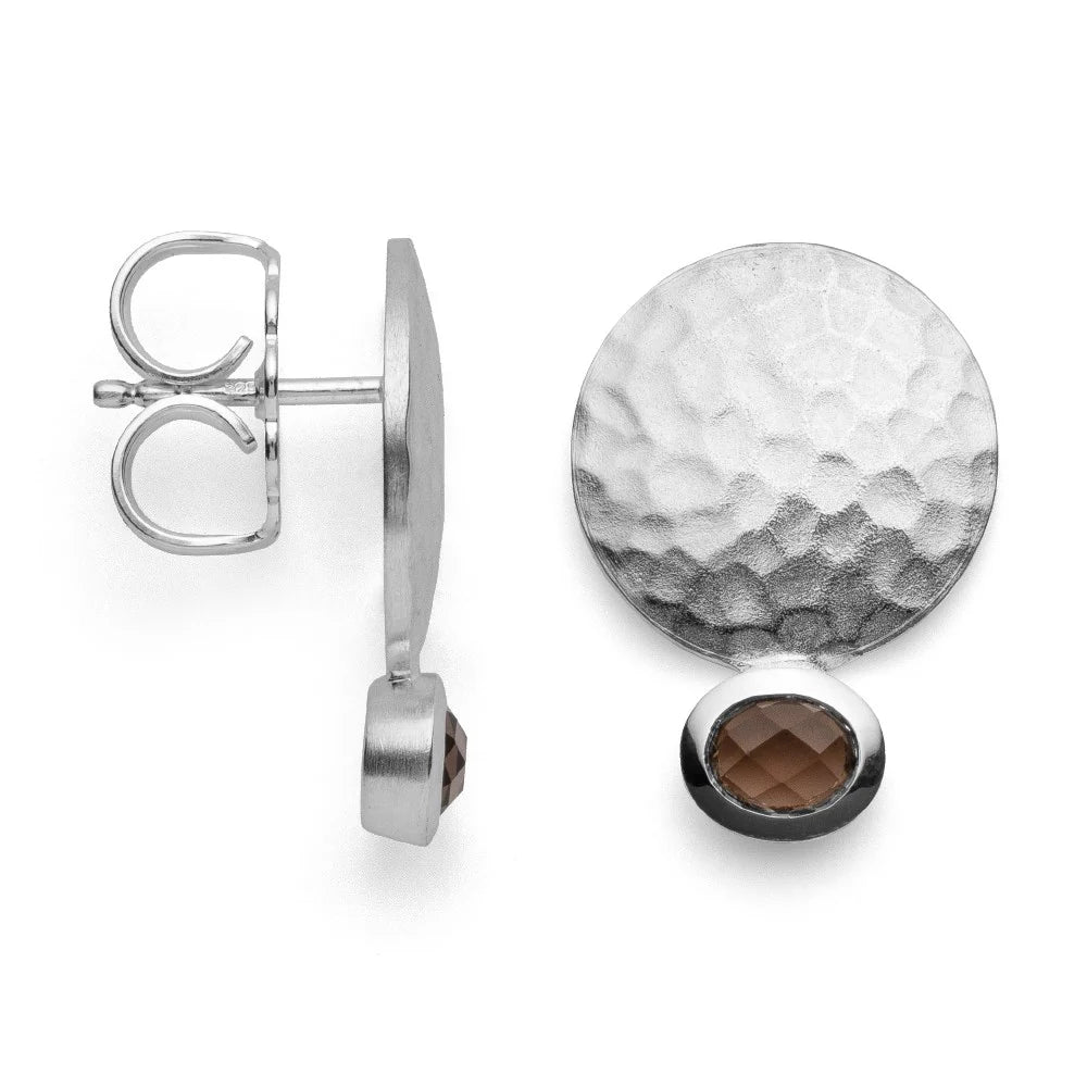 Sterling sølv hamrede ørehænger, RQ 0,48ct - Urma.dk