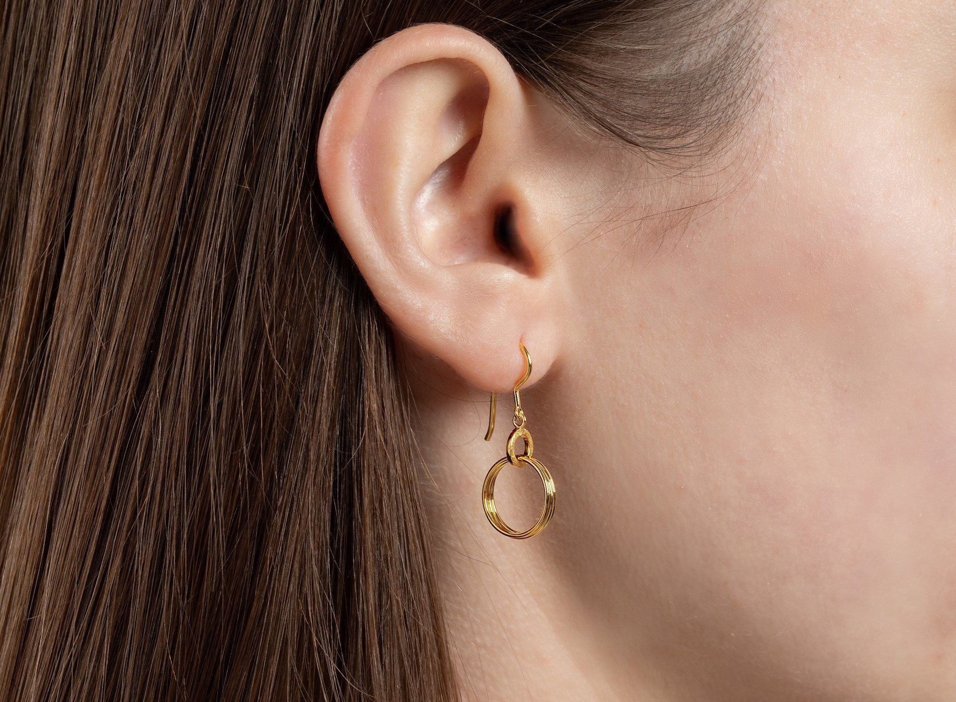 Sterling sølv ørehænger børstet/polerede - Urma.dk