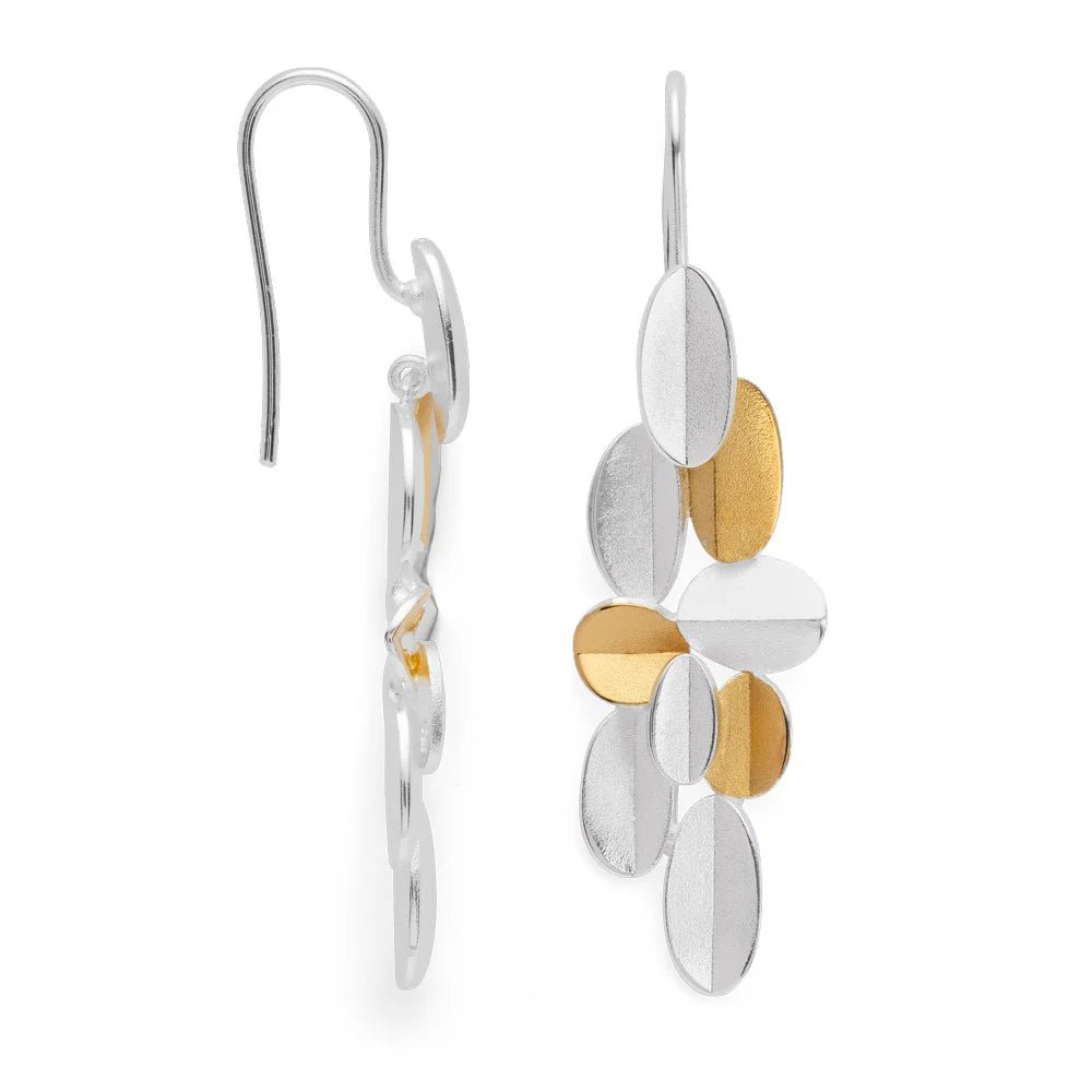 Sterling sølv ørehænger, delvis fg mat - Urma.dk