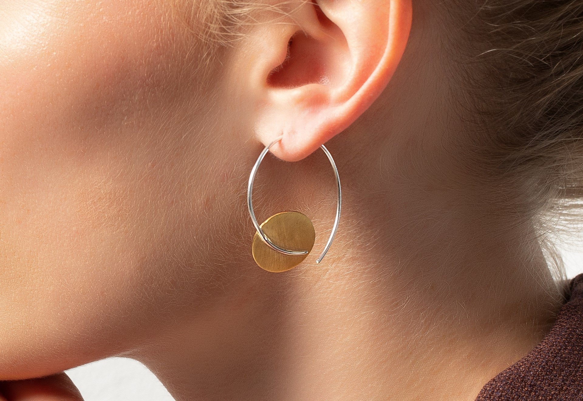 Sterling sølv ørehænger, delvis fg mat/blank - Urma.dk