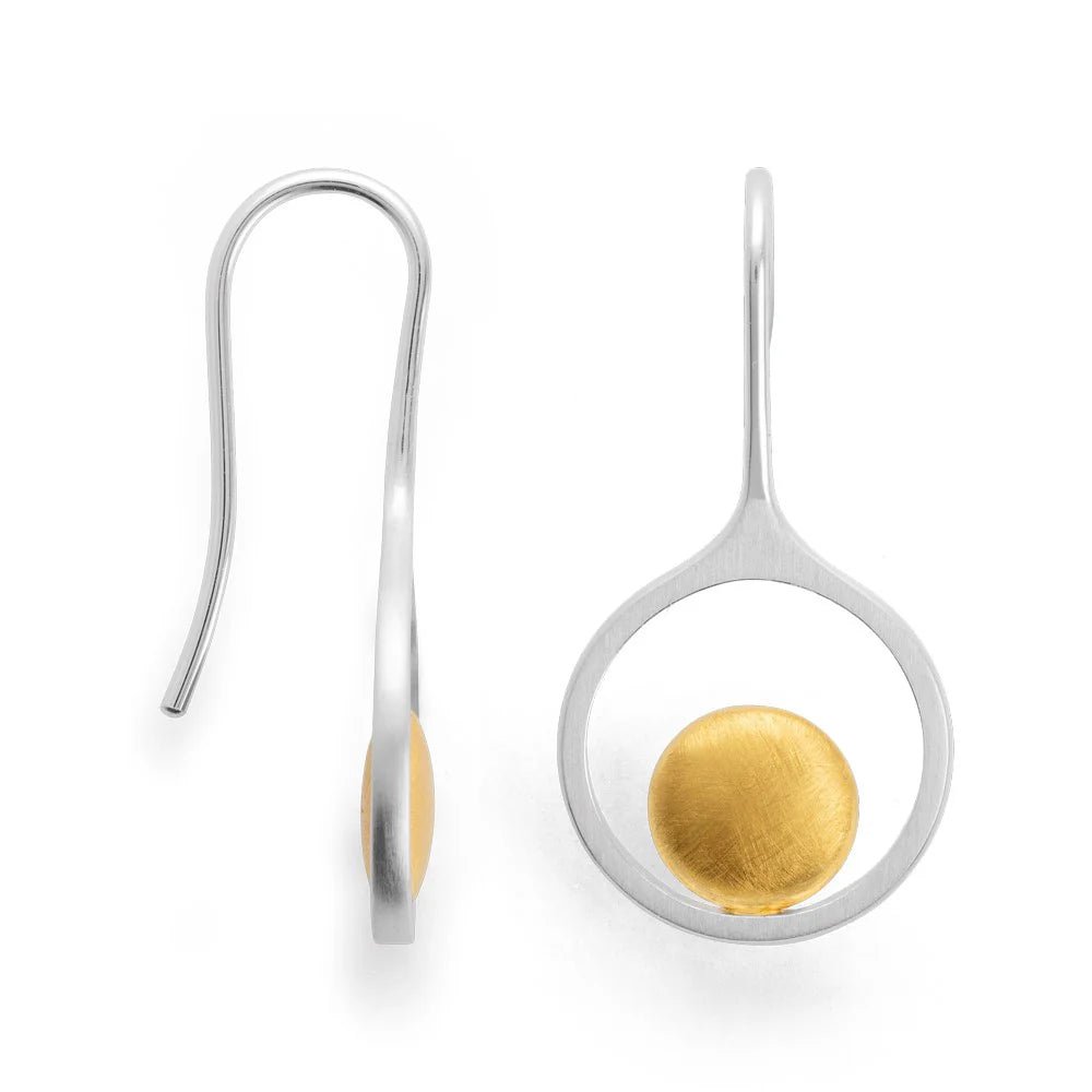 Sterling sølv ørehænger, delvis fg mat/børstet - Urma.dk