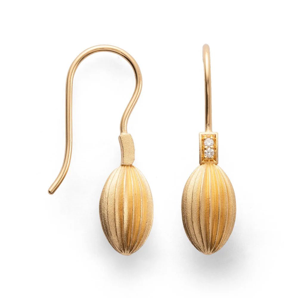 Sterling sølv ørehænger, fg mat, hvid topas 0,04ct - Urma.dk