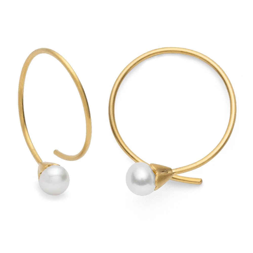 Sterling sølv Ørehænger, fg. matt., kulturperle 2,30ct - Urma.dk