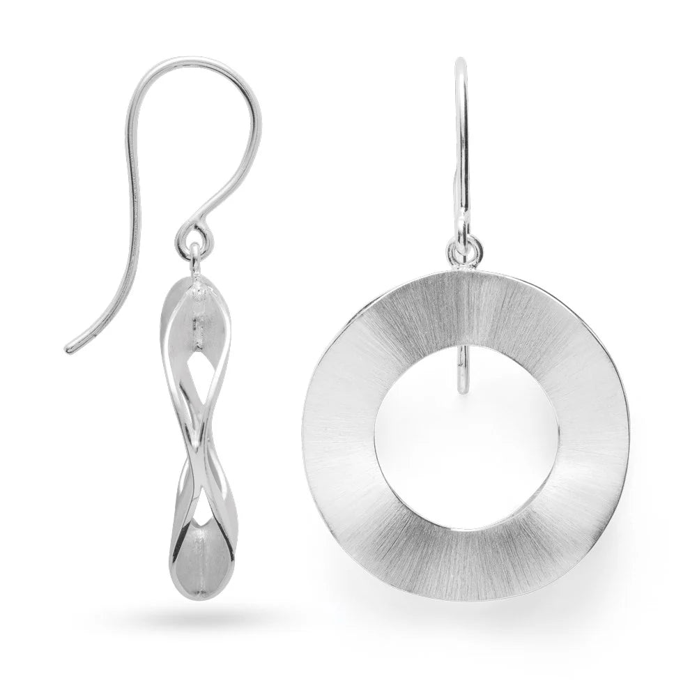 Sterling sølv ørehænger mat/blank - Urma.dk