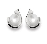 Sterling sølv ørehænger, mat/blank rho. kulturperle 4,49 - Urma.dk