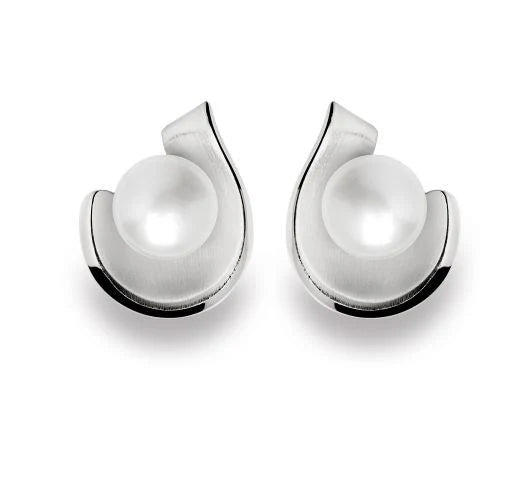 Sterling sølv ørehænger, mat/blank rho. kulturperle 4,49 - Urma.dk