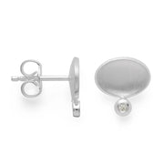 Sterling sølv ørehænger mat/polerede, br 0.02ct W - SI - Urma.dk