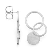 Sterling sølv ørehænger med studs mat/børstet - Urma.dk