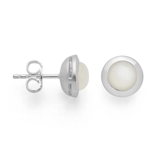 Sterling sølv Øreringe blank, hvide månesten 1.63ct - Urma.dk
