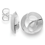Sterling sølv øreringe, børstet/blank - Urma.dk