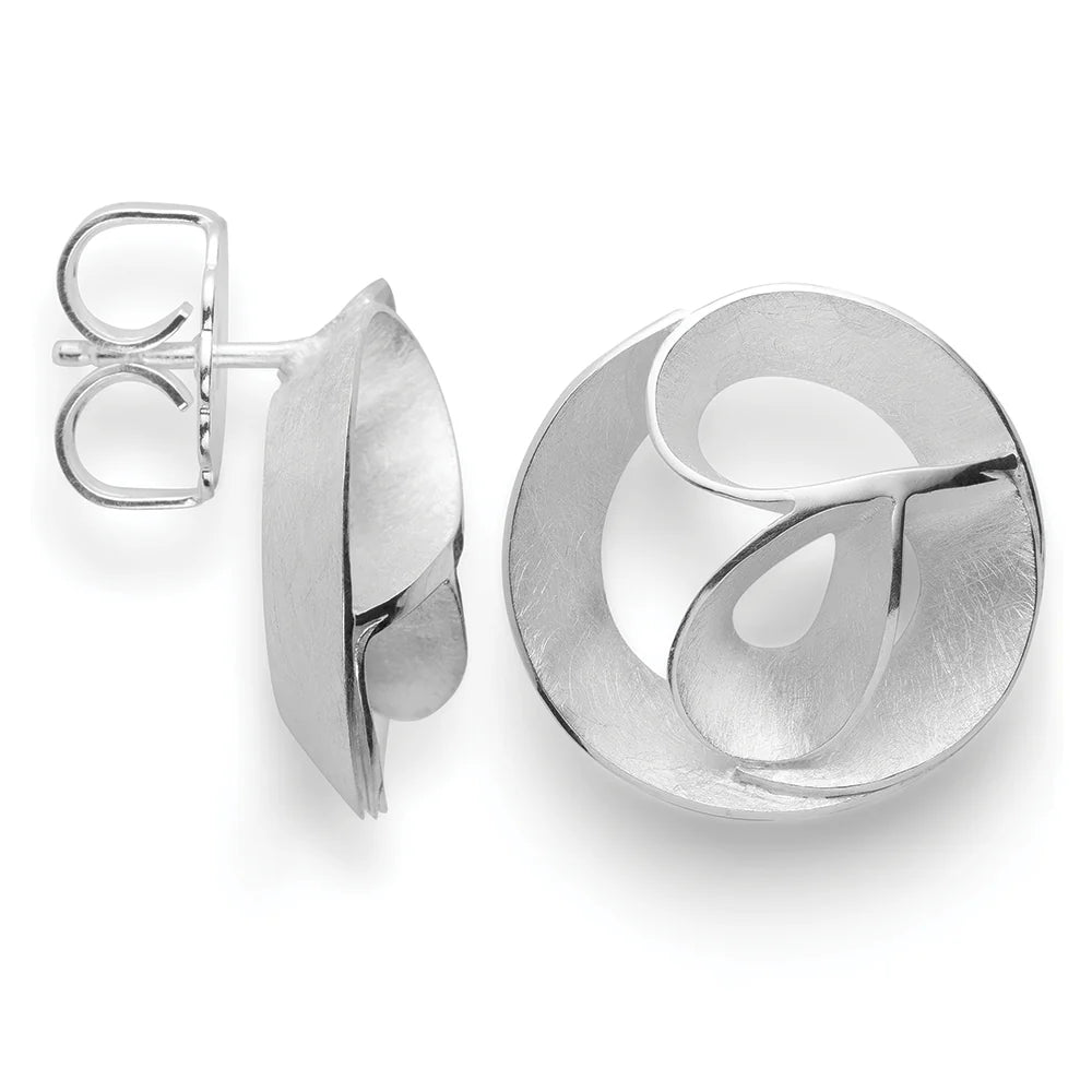 Sterling sølv øreringe, børstet/blank - Urma.dk