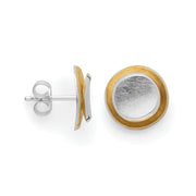 Sterling sølv øreringe, delvis fg., børstet - Urma.dk