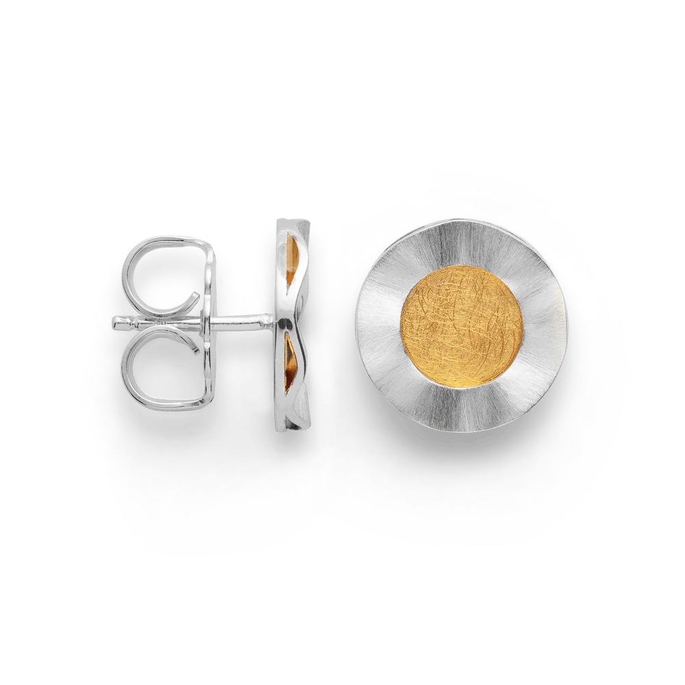 Sterling sølv øreringe, delvis fg., mat - Urma.dk