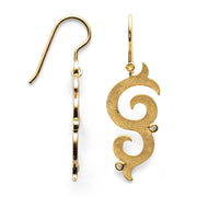 Sterling sølv øreringe, fg børstet/blank dia. 0,02ct W - SI - Urma.dk