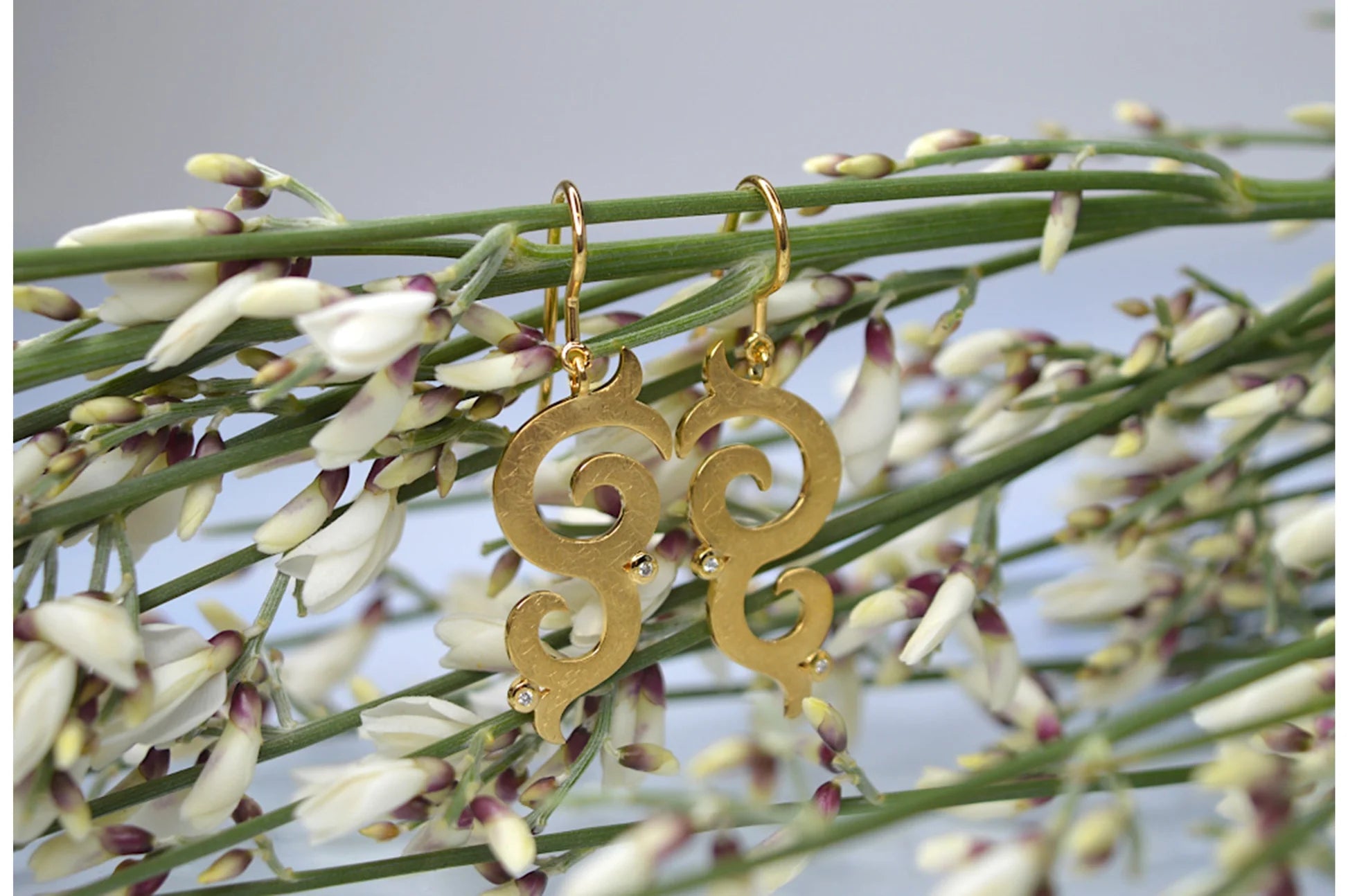 Sterling sølv øreringe, fg børstet/blank dia. 0,02ct W - SI - Urma.dk