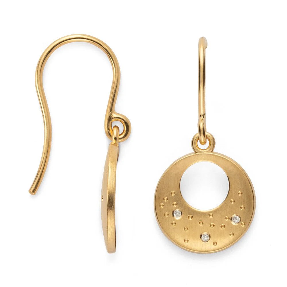 Sterling sølv øreringe, fg mat br 0,03ct W - SI - Urma.dk