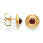 Sterling sølv Øreringe, fg mat/blank, granat 1,65ct - Urma.dk