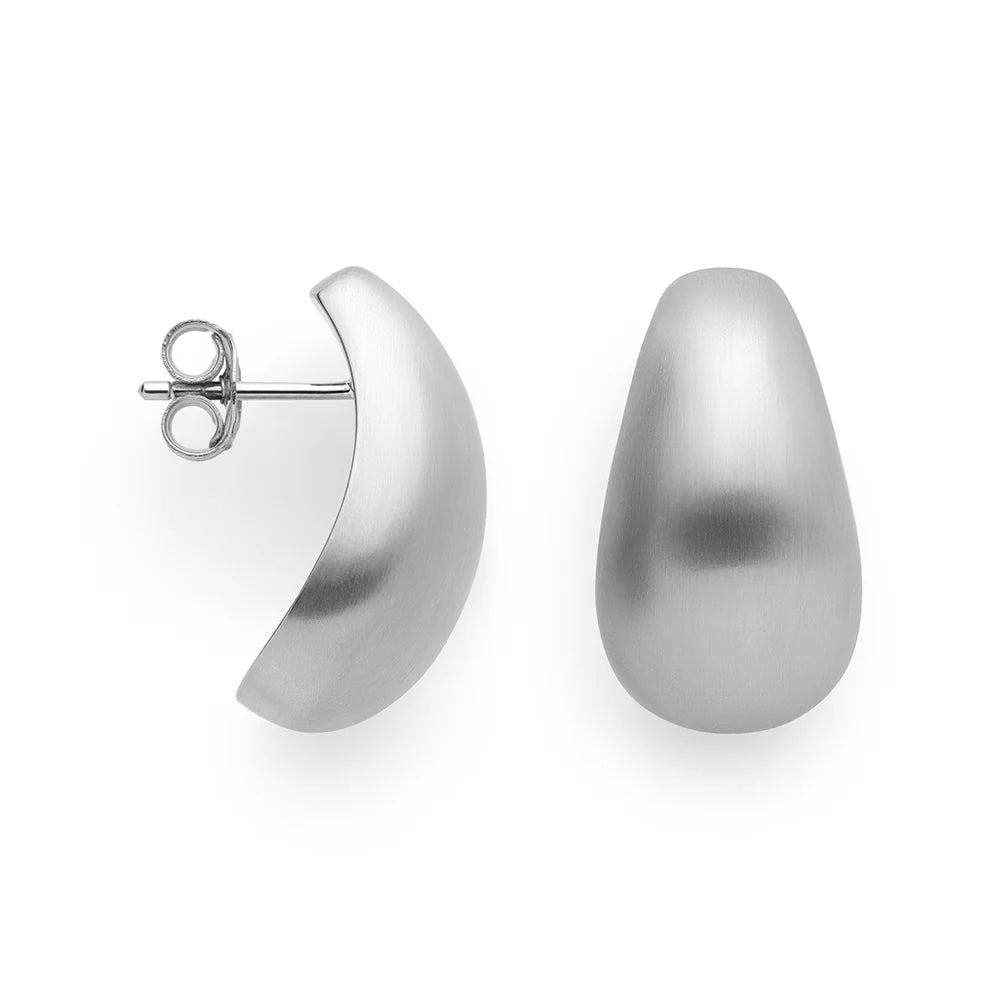 Sterling sølv øreringe, mat - Urma.dk