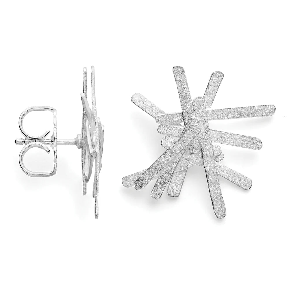 Sterling sølv øreringe, mat - Urma.dk