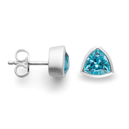 Sterling sølv øreringe, mat, blå topaz 1,85ct - Urma.dk