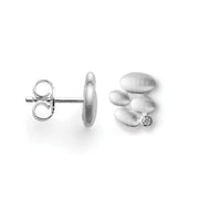 Sterling sølv øreringe, mat, dia. 0,02ct W - SI - Urma.dk