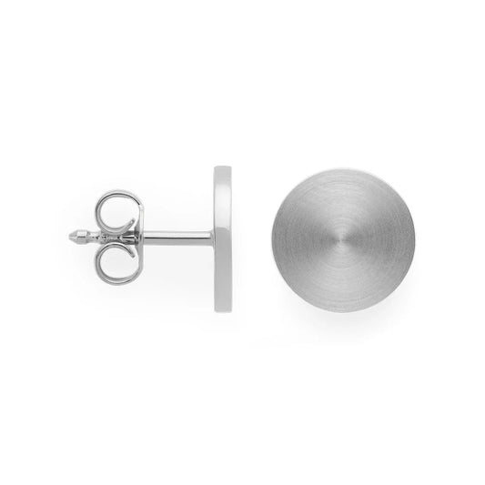 Sterling sølv øreringe, mat/blank, 8mm - Urma.dk