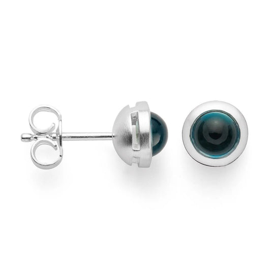 Sterling sølv Ørestikker blanke, topas London Blue 1.45ct - Urma.dk