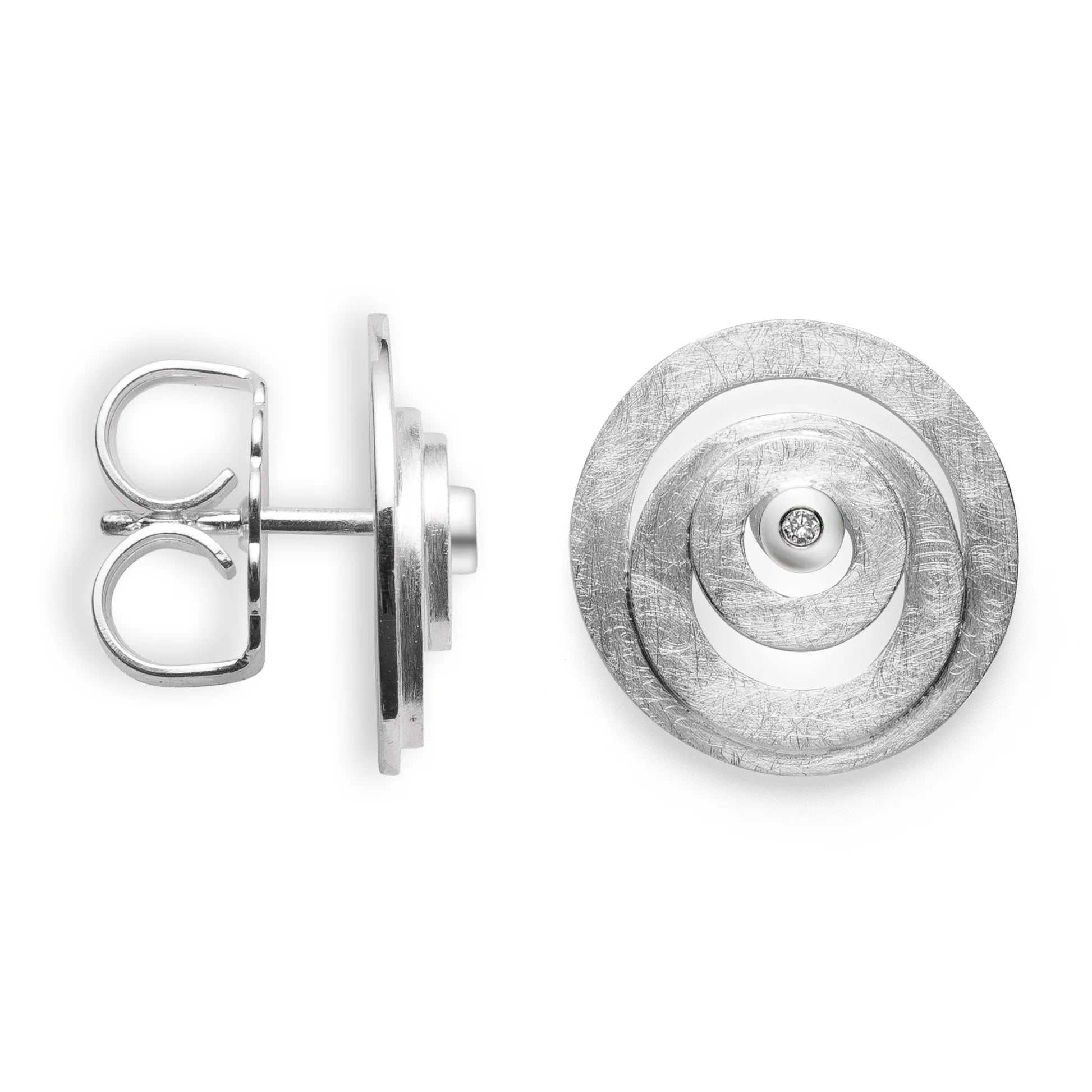 Sterling sølv Ørestikker børstet, br 0,02ct W - SI - Urma.dk