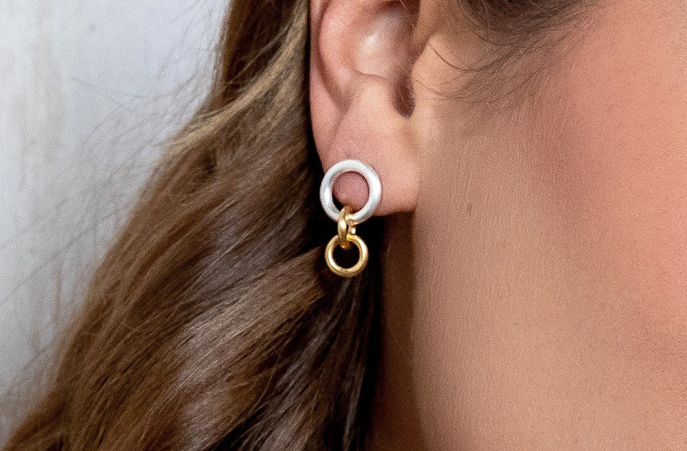 Sterling sølv Ørestikker, delvis fg mat - Urma.dk