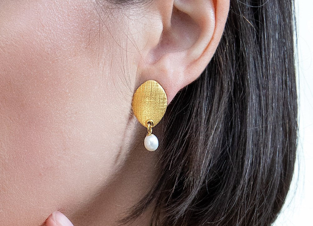 Sterling sølv Ørestikker, fg børstet/blank kulturp 3.18ct - Urma.dk