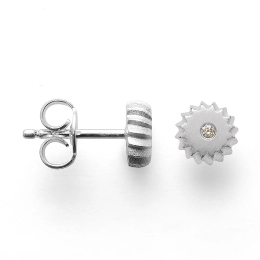 Sterling sølv Ørestikker mat br 0.02ct W - SI - Urma.dk