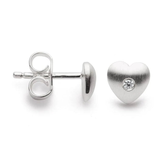 Sterling sølv Ørestikker mat, dia.er 0,02ct W - SI - Urma.dk