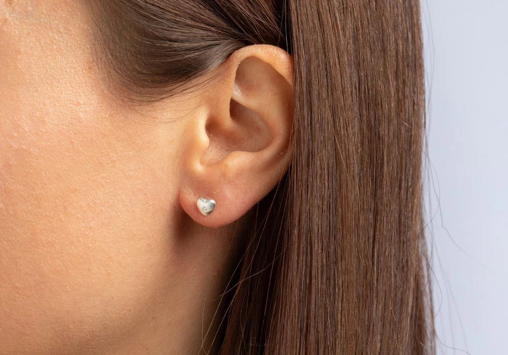 Sterling sølv Ørestikker mat, dia.er 0,02ct W - SI - Urma.dk