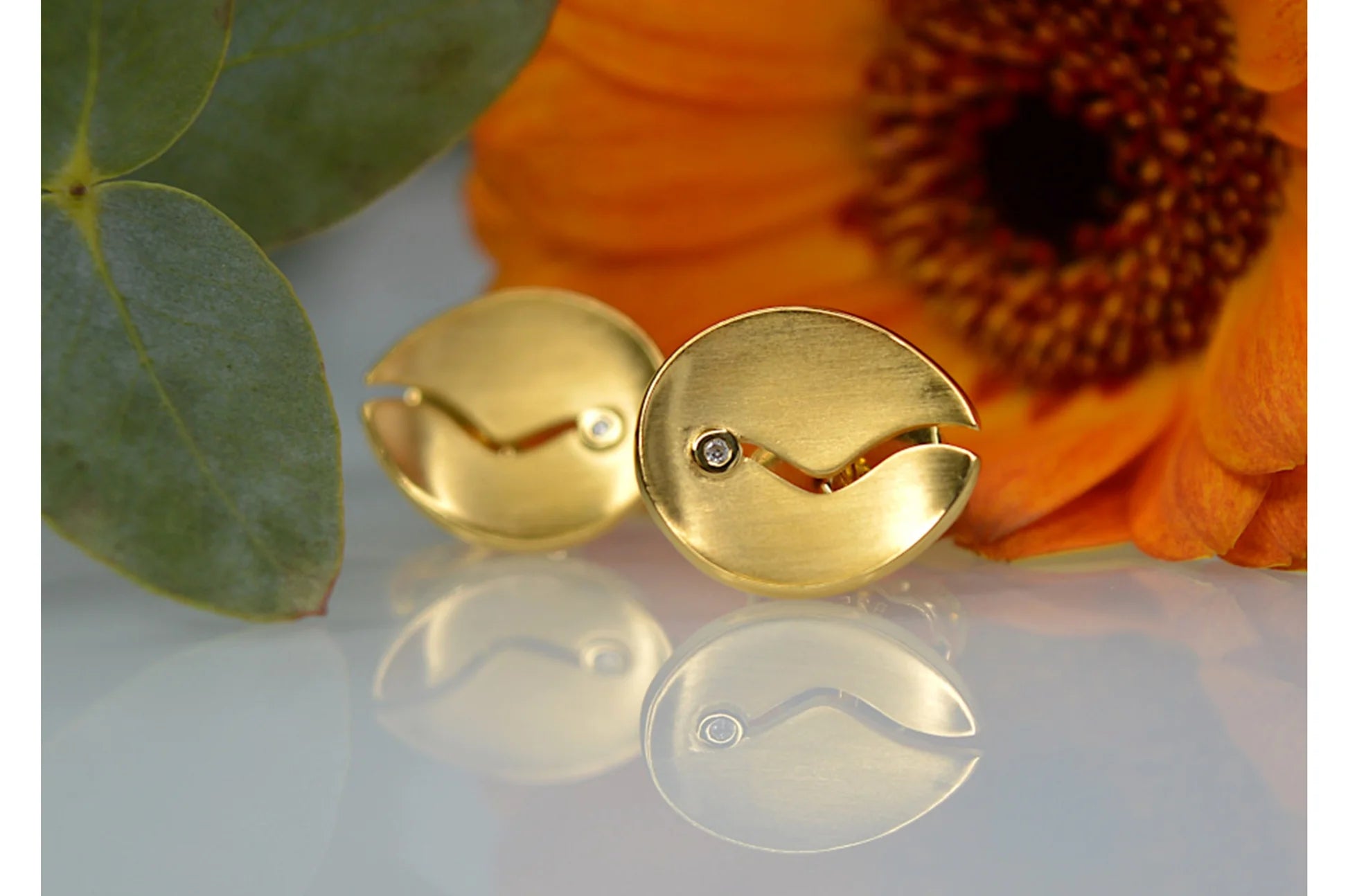 Sterling sølv Ørestikker, mat/blank fg, br 0.02ct W - SI - Urma.dk