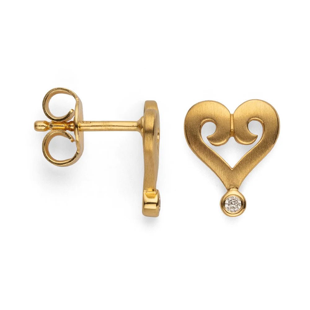 Sterling sølv Ørestikker, matfg, br 0,02ct W - SI - Urma.dk