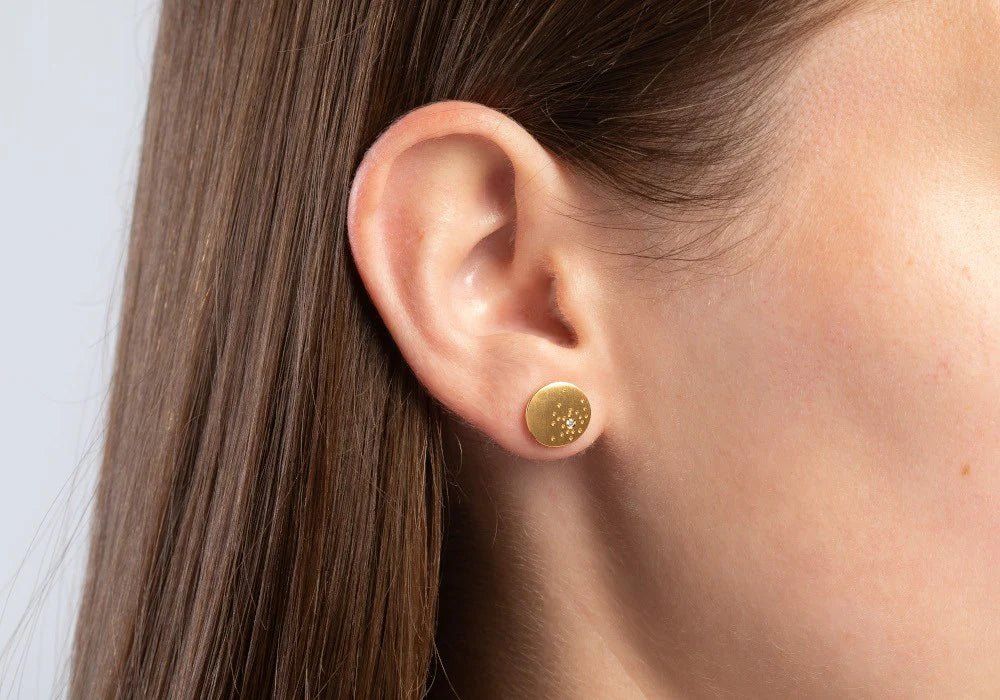 Sterling sølv Ørestikker, matfg, br 0,02ct W - SI* - Urma.dk