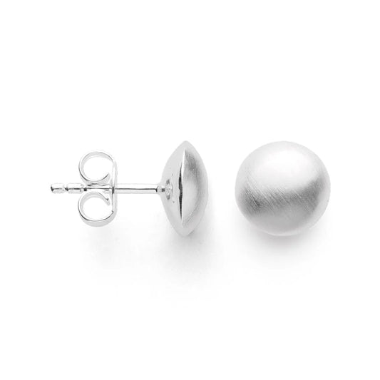 Sterling sølv Ørestikker "medium button" mat - Urma.dk