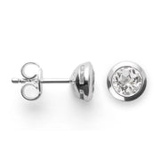 Sterling sølv Ørestikker polerede, hvid topas 1.20ct - Urma.dk