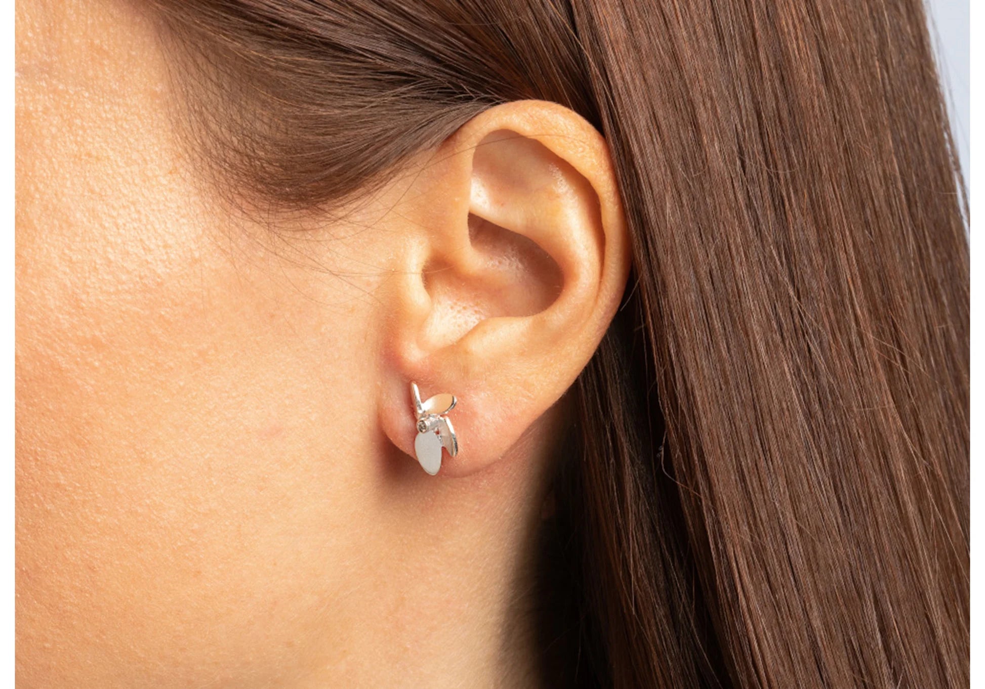 Sterling sølv Ørestikker sandblæst, br 0.02ct W - SI - Urma.dk