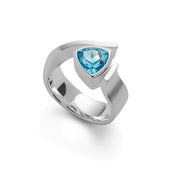 Sterling sølv ring, mat, blå topaz 2,43ct - Urma.dk