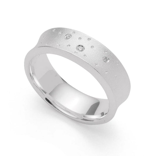 Sterling sølv Ring mat, br 0,02ct W - SI - Urma.dk