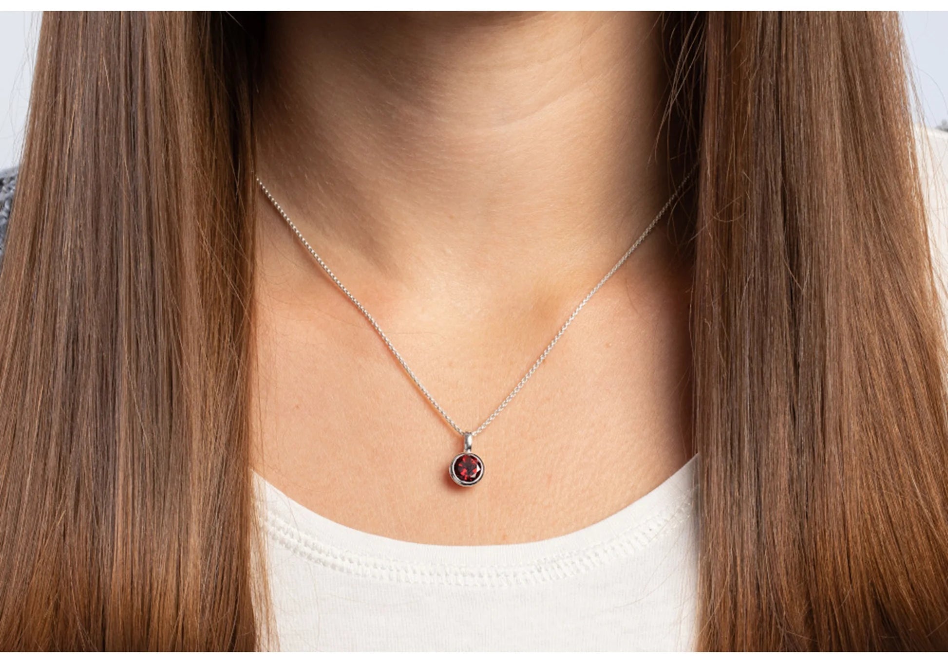 Sterling sølv Vedhæng blank, Granat 1,40ct - Urma.dk