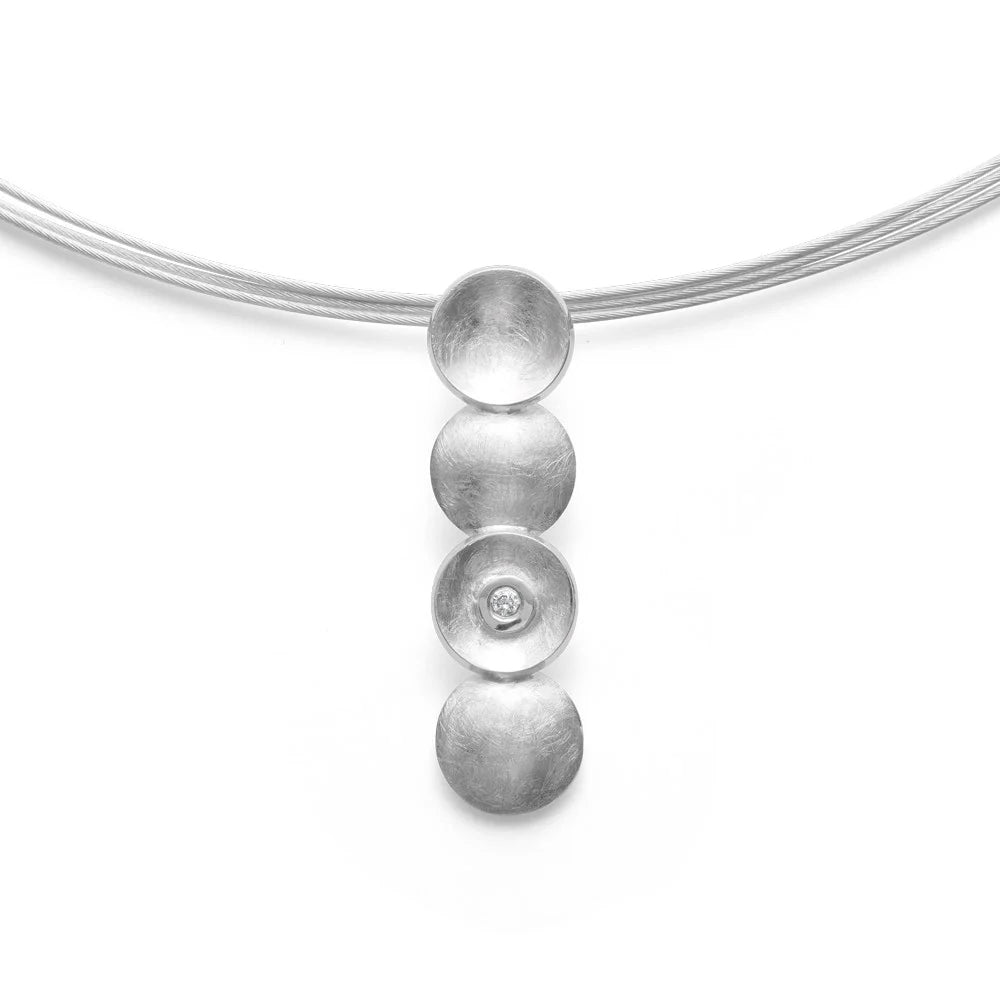 Sterling sølv Vedhæng børstet, brillant 0,02ct W - SI - Urma.dk