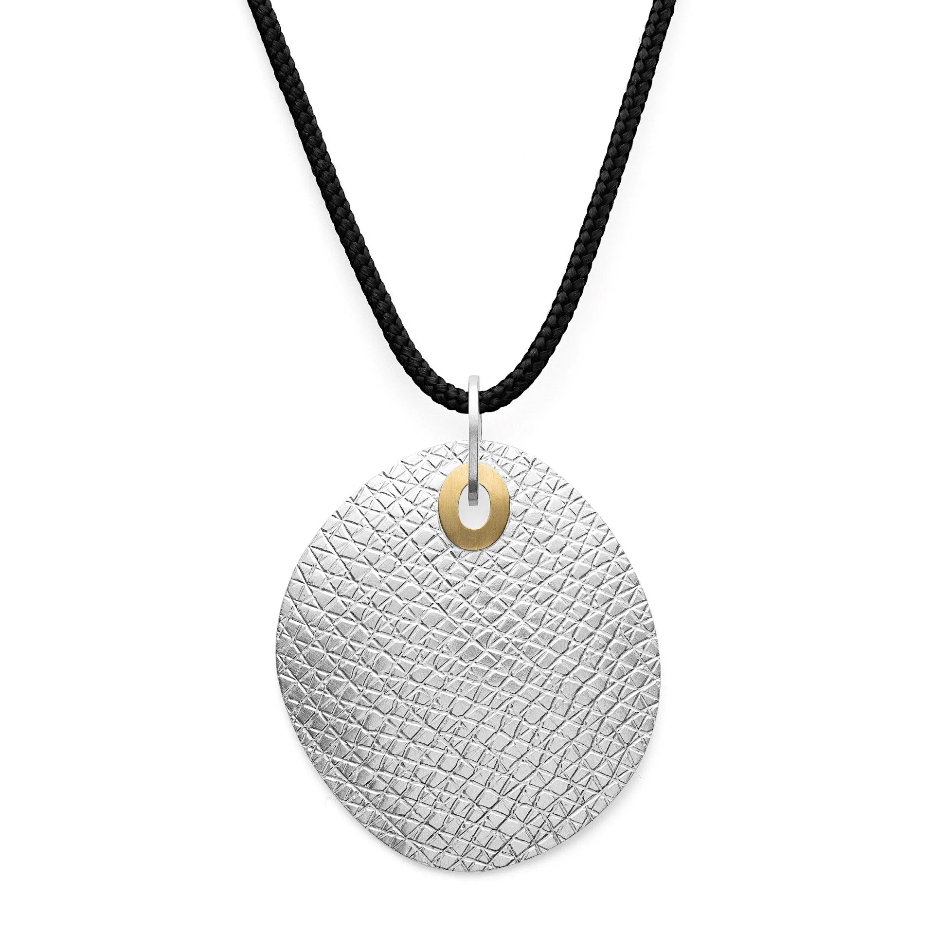 Sterling sølv Vedhæng, fg 18K mat/specielt struktureret - Urma.dk